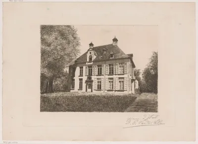 Gezicht op een buitenplaats, mogelijk te Mortsel