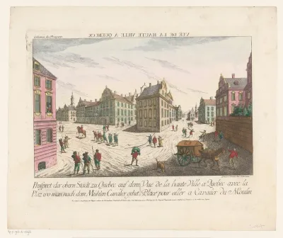 Gezicht op een buitenwijk te Québec
