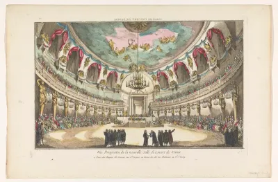 Gezicht op een concertzaal te Venetië
