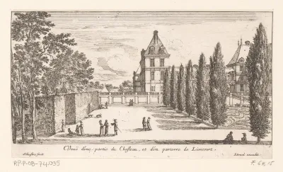 Gezicht op een deel van kasteel Rochefoucauld