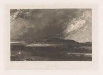 Gezicht op een donker landschap
