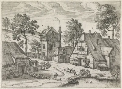 Gezicht op een dorp