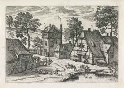 Gezicht op een dorp