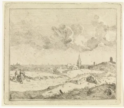 Gezicht op een dorp aan zee