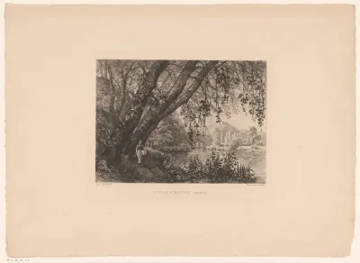 Gezicht op een eiland te Neuvic