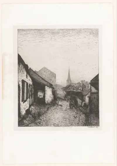 Gezicht op een erf in het oude Schaarbeek