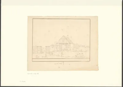 Gezicht op een gebouw, mogelijk een stadspoort