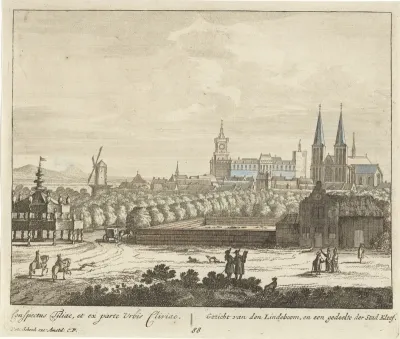 Gezicht op een gedeelte van de stad Kleef