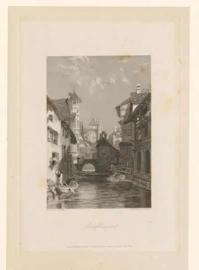 Gezicht op een gracht in Schaffhausen
