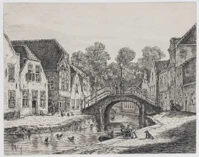 Gezicht op een gracht
