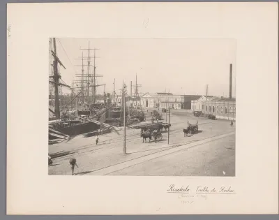 Gezicht op een haven aan de Riachuelo in Buenos Aires