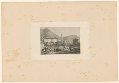 Gezicht op een haven bij het Comomeer te Italië