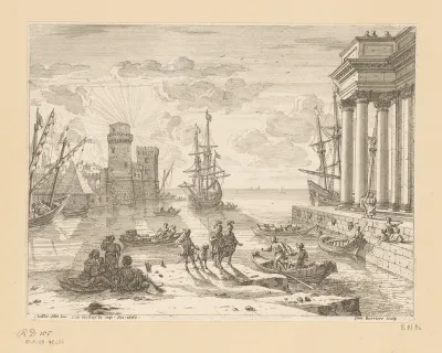 Gezicht op een haven