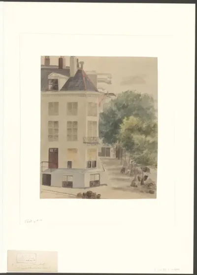 Gezicht op een hoekhuis aan de Groenburgwal en de 's-Gravelandseveer