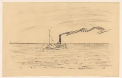 Gezicht op een hopper te water