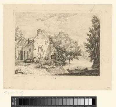 Gezicht op een huis aan het water