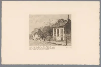 Gezicht op een huis in 26 Quai de Passy in Parijs waar Jean Jacques Rousseau woonde