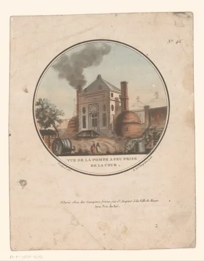 Gezicht op een huis met rookpluim
