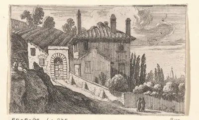 Gezicht op een Italiaanse villa