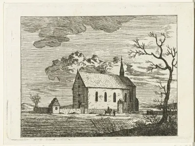 Gezicht op een kapel bij Zellingen aan de Main