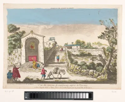 Gezicht op een kapel gebouwd door de groothertog van Toscane in de omgeving van de stad Florence