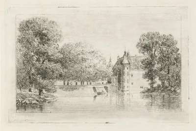 Gezicht op een kasteel