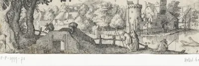 Gezicht op een kasteel