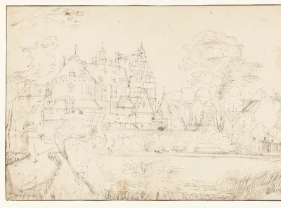 Gezicht op een kasteel