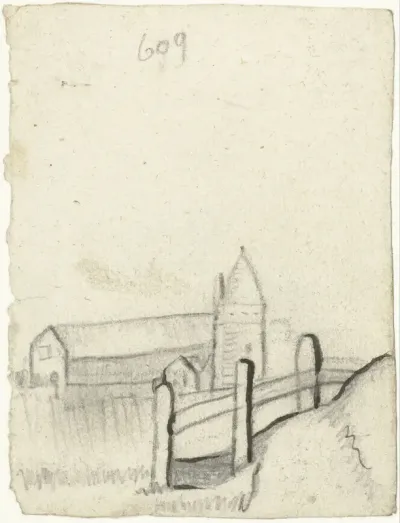 Gezicht op een kerk