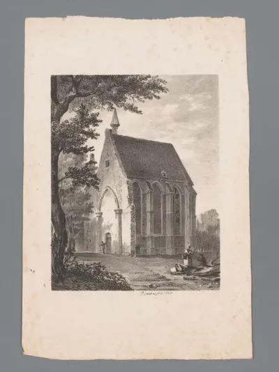 Gezicht op een kerk