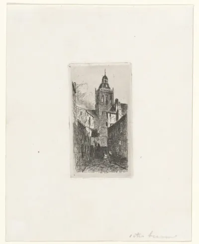 Gezicht op een kerk te Nijmegen