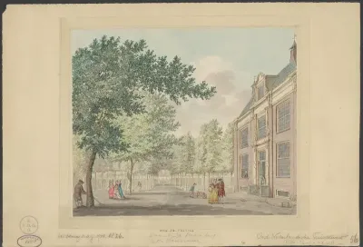 Gezicht op een laan van een buitenplaats, mogelijk Starrenburg
