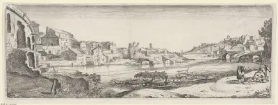 Gezicht op een mediterrane stad aan een rivier
