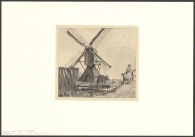 Gezicht op een molen bij de Watergraafsmeer