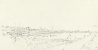 Gezicht op een Normandische stad