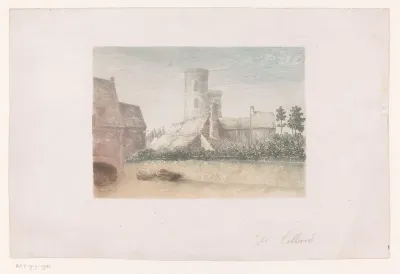 Gezicht op een oude stadswal