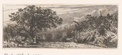 Gezicht op een pad in een landschap