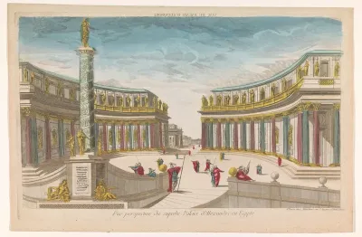Gezicht op een paleis te Alexandrië