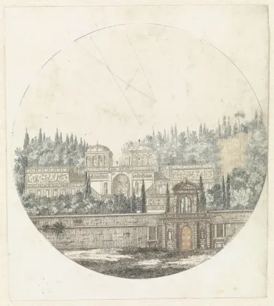 Gezicht op een paleis