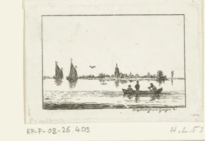 Gezicht op een plas met bootjes