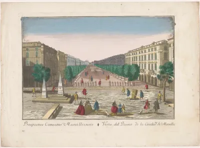 Gezicht op een promenade te Marseille