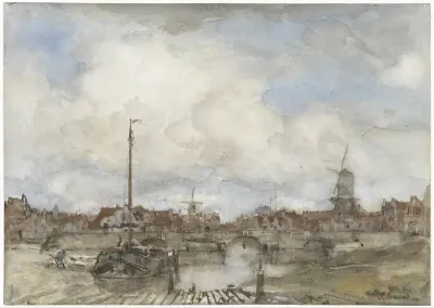 Gezicht op een stad