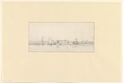 Gezicht op een stad aan het water