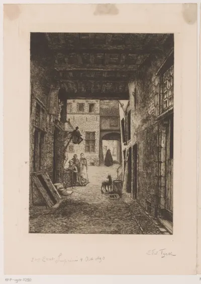 Gezicht op een straat bij het Steen