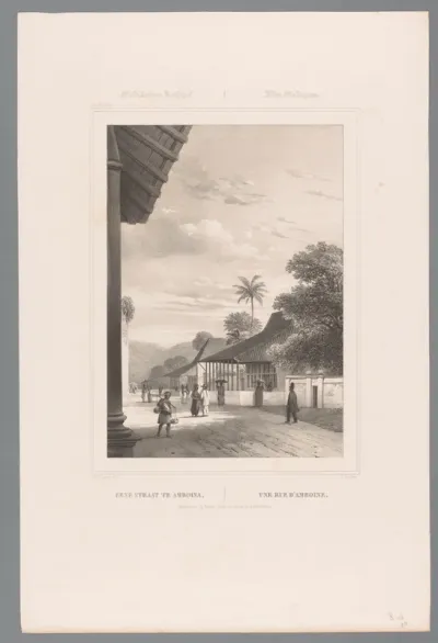 Gezicht op een straat in Ambon