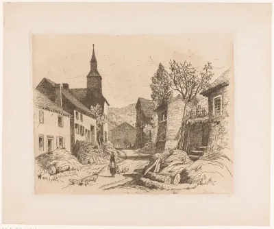Gezicht op een straat in een bergdorp
