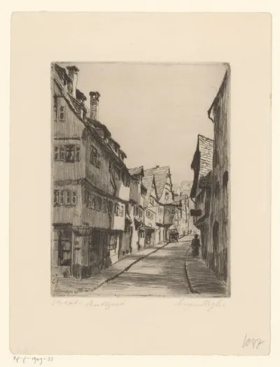 Gezicht op een straat in Stuttgart
