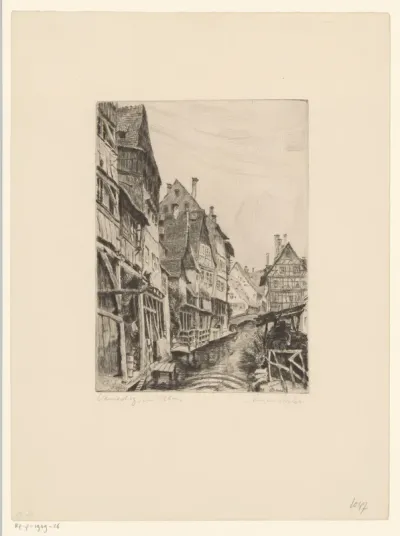 Gezicht op een straat in Ulm