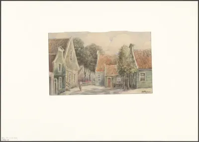 Gezicht op een straat te Nieuwendam