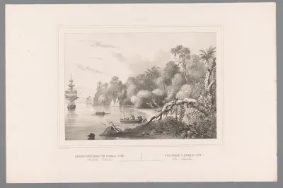 Gezicht op een strand in Borneo